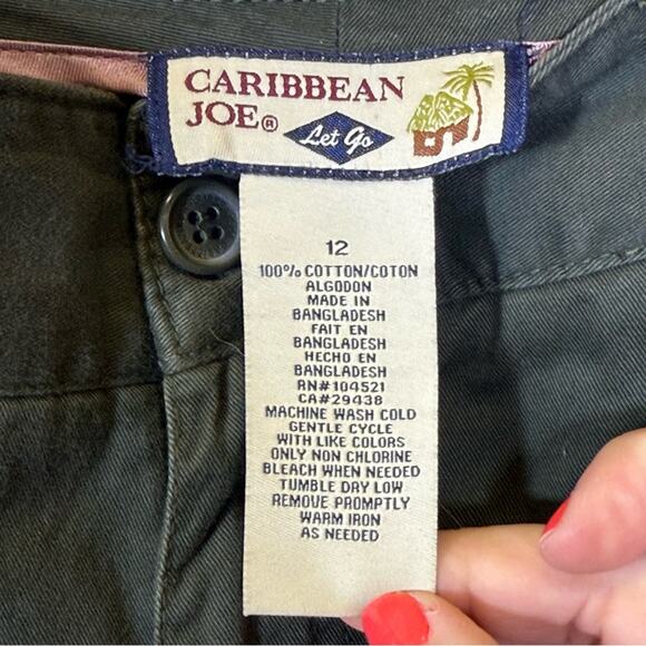 Caribbean Joe, Green Straight Leg Pants. Size 12. Have been hemmed and altered. - Picture 7 of 7